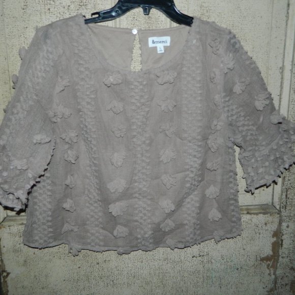 &Merci Pom Pom Crop Top Size Large (CC-15) - Picture 1 of 5